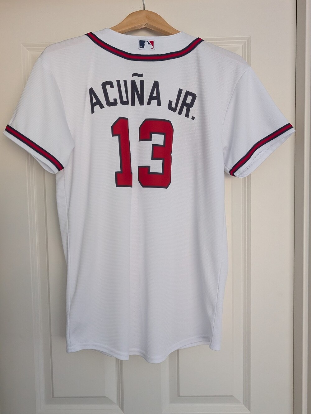 MLB Genuine Merchandise Acuña Jr. #13 Baseball Jersey White Red, Youth XL 18/20